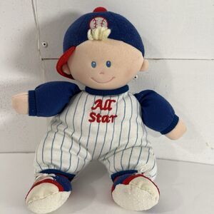 Kids Preferred All Star Baseball Player Plush Doll Blue White Pinstripe Vintage